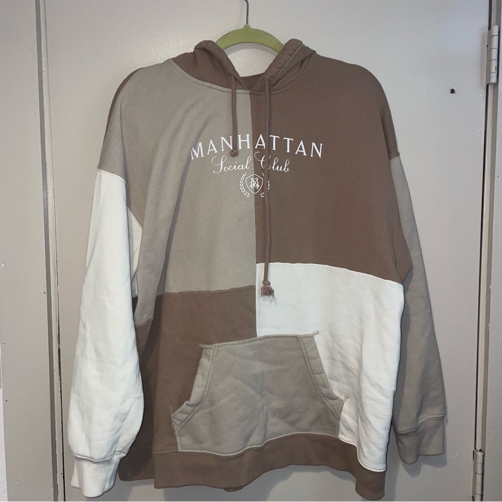 Hollister Brown and White Hoodie